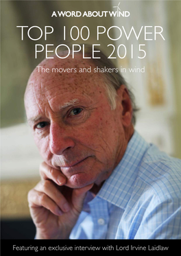 TOP 100 POWER PEOPLE 2015 the Movers and Shakers in Wind