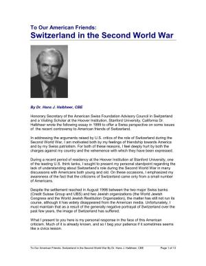 Switzerland in the Second World War