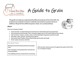 A Grain Guide | Colvin Run Mill
