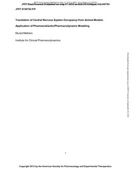 Application of Pharmacokientic/Pharmacodynamic Modeling Mura