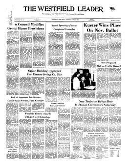 THEWESTFIELD LEADER O O F/Re Leading and Mdst Widely Circulated Weekly Newspaper in Union County > H - Cc 1/1 Al O Z USPS 680020 Jo: J OND YEAR, NO