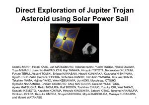 Direct Exploration of Jupiter Trojan Asteroid Using Solar Power Sail