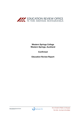 2015 Western Springs College ERO Report