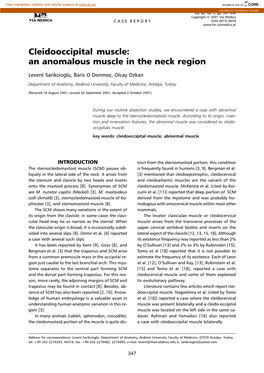 An Anomalous Muscle in the Neck Region