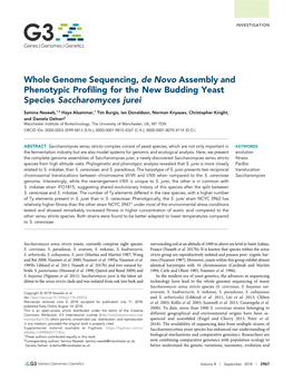 Whole Genome Sequencing, De Novo Assembly and Phenotypic Profiling