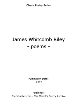 James Whitcomb Riley - Poems