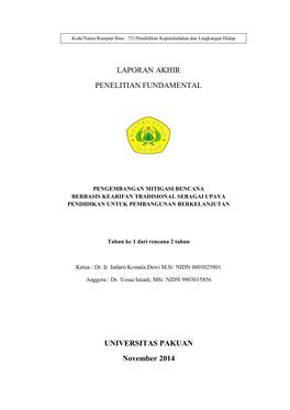 Laporan Akhir Penelitian Fundamental