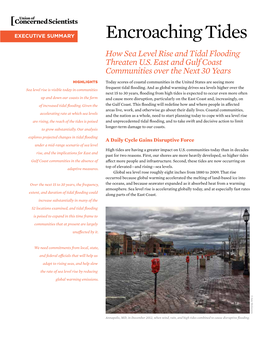 EXECUTIVE SUMMARY Encroaching Tides How Sea Level Rise and Tidal Flooding Threaten U.S