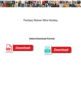 Fantasy Waiver Wire Hockey