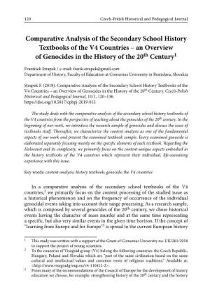An Overview of Genocides in the History of the 20Th Century1