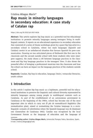 Rap Music in Minority Languages in Secondary Education: a Case Study of Catalan Rap