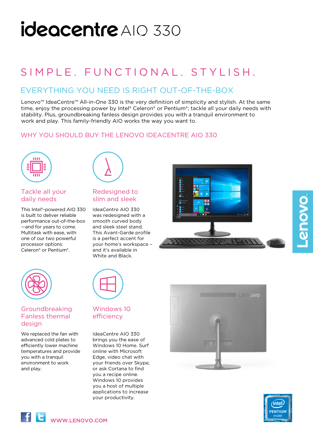 Ideacentre AIO 330-20IGM Intel Datasheet