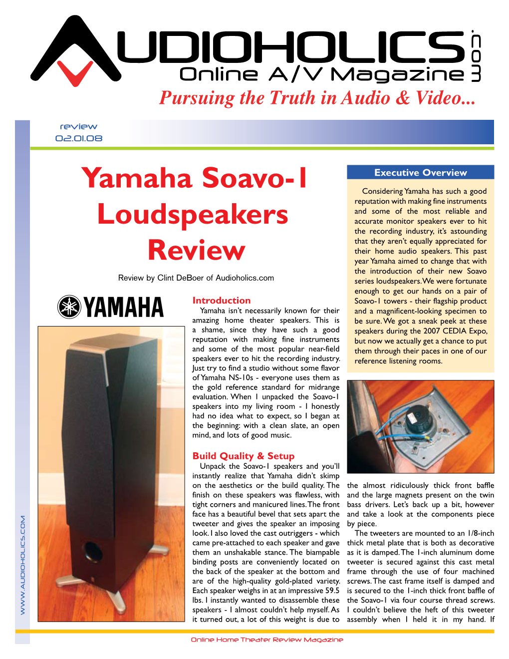 Yamaha Soavo-1 Loudspeakers Review