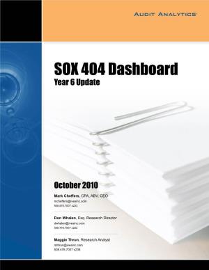 SOX 404 Dashboard Year 6 Update