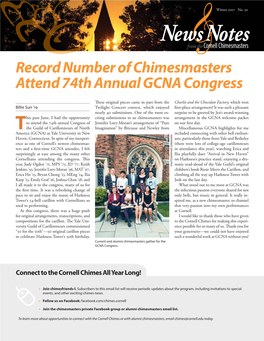 Record Number of Chimesmasters Attend 74Th Annual GCNA Congress