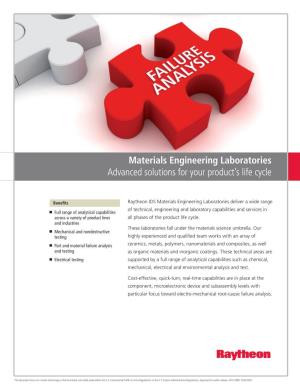 Materials Engineering Laboratories Advanced Solutions for Your Product’S Life Cycle