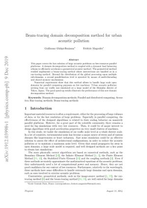 Beam-Tracing Domain Decomposition Method for Urban Acoustic Pollution