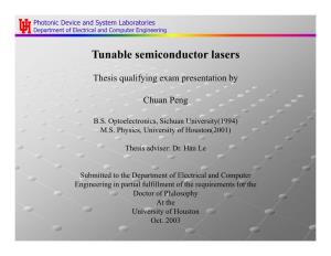Tunable Semiconductor Lasers