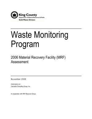 2006 Material Recovery Facility (MRF) Assessment