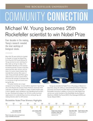 Michael W. Young Becomes 25Th Rockefeller Scientist to Win Nobel