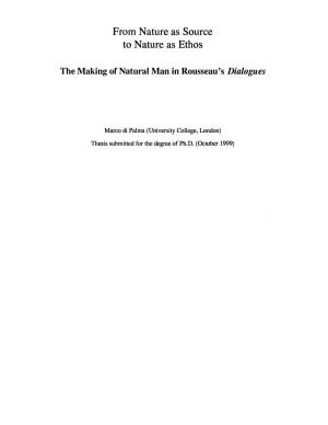 From Nature As Source to Nature As Ethos the Making of Natural Man In