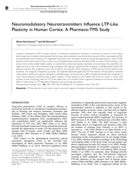 Neuromodulatory Neurotransmitters Influence LTP-Like Plasticity in Human Cortex: a Pharmaco-TMS Study