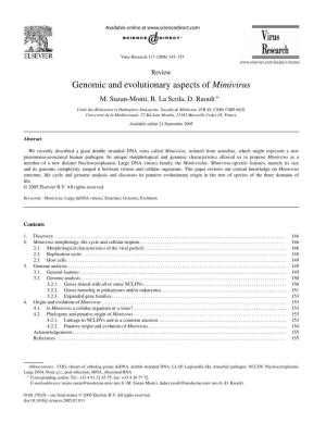 Genomic and Evolutionary Aspects of Mimivirus M