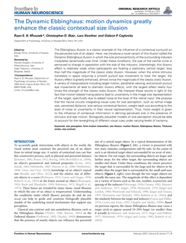 The Dynamic Ebbinghaus: Motion Dynamics Greatly Enhance the Classic Contextual Size Illusion