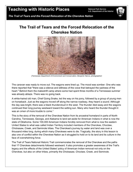 The Trail of Tears and the Forced Relocation of the Cherokee Nation