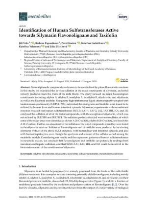 Identification of Human Sulfotransferases Active Towards