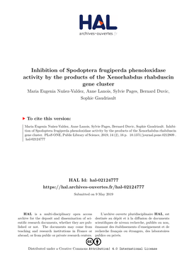 Inhibition of Spodoptera Frugiperda Phenoloxidase Activity by The