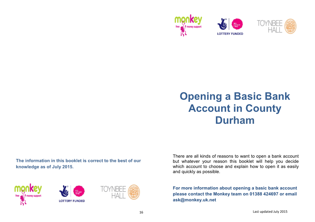 Opening a Basic Bank Account in County Durham