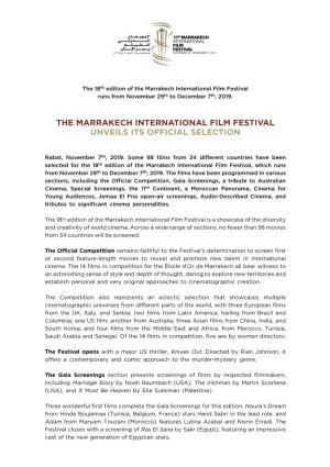 The Marrakech International Film Festival Unveils Its Official Selection