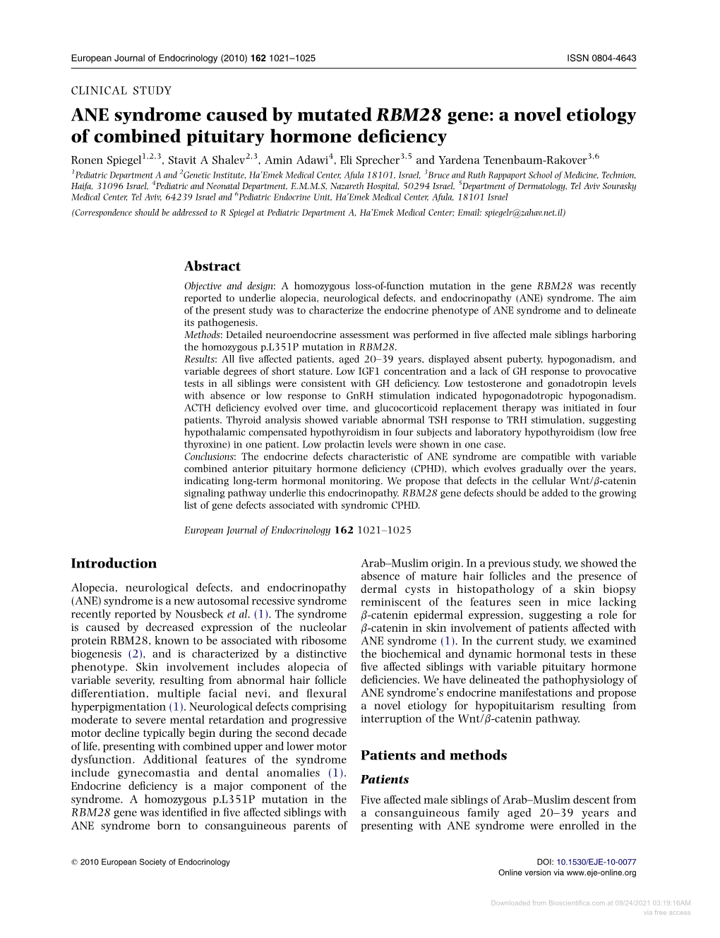 A Novel Etiology of Combined Pituitary Hormone Deficiency