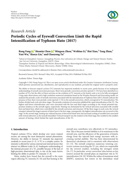 Periodic Cycles of Eyewall Convection Limit the Rapid Intensification of Typhoon Hato (2017)