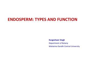 Endosperm: Types and Function