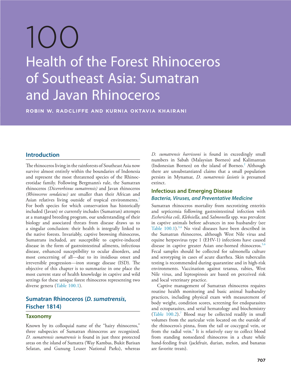 Sumatran and Javan Rhinoceros