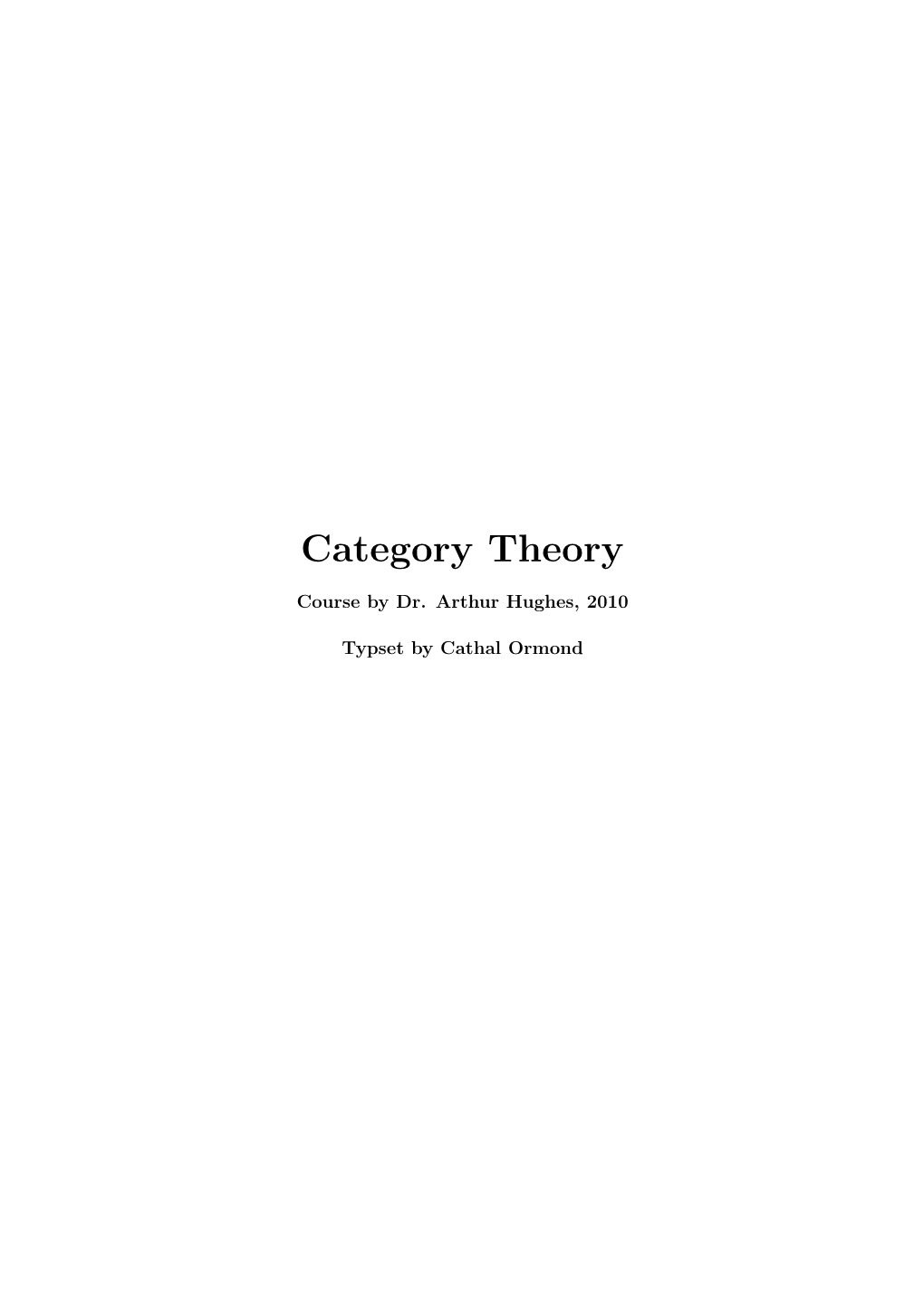 Category Theory