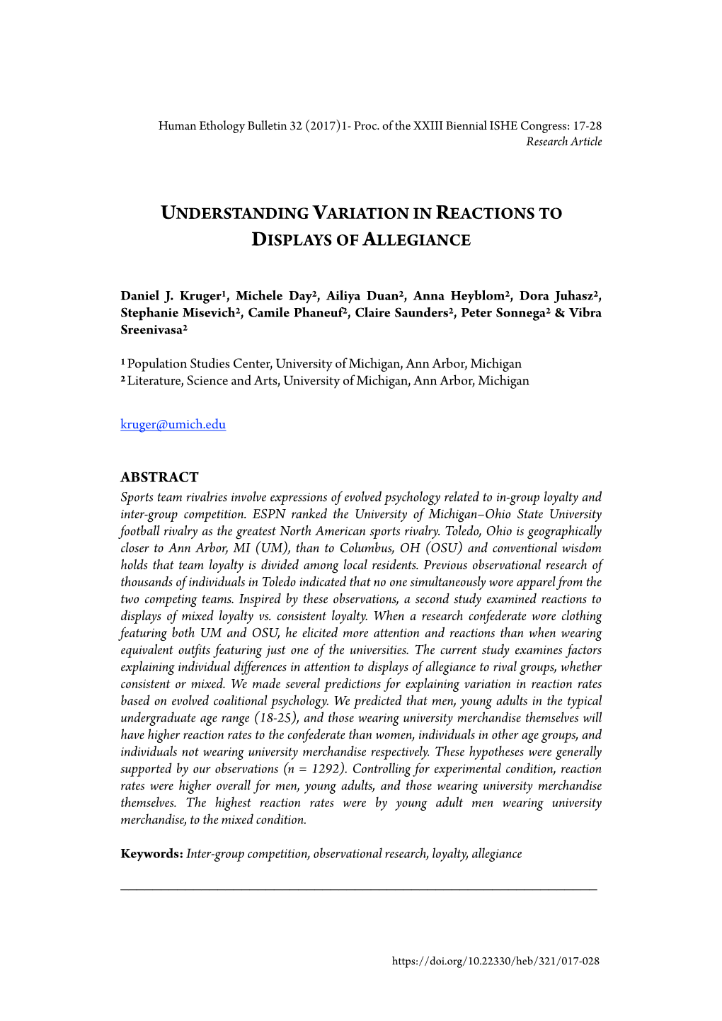 Understanding Variation in Reactions to Displays of Allegiance