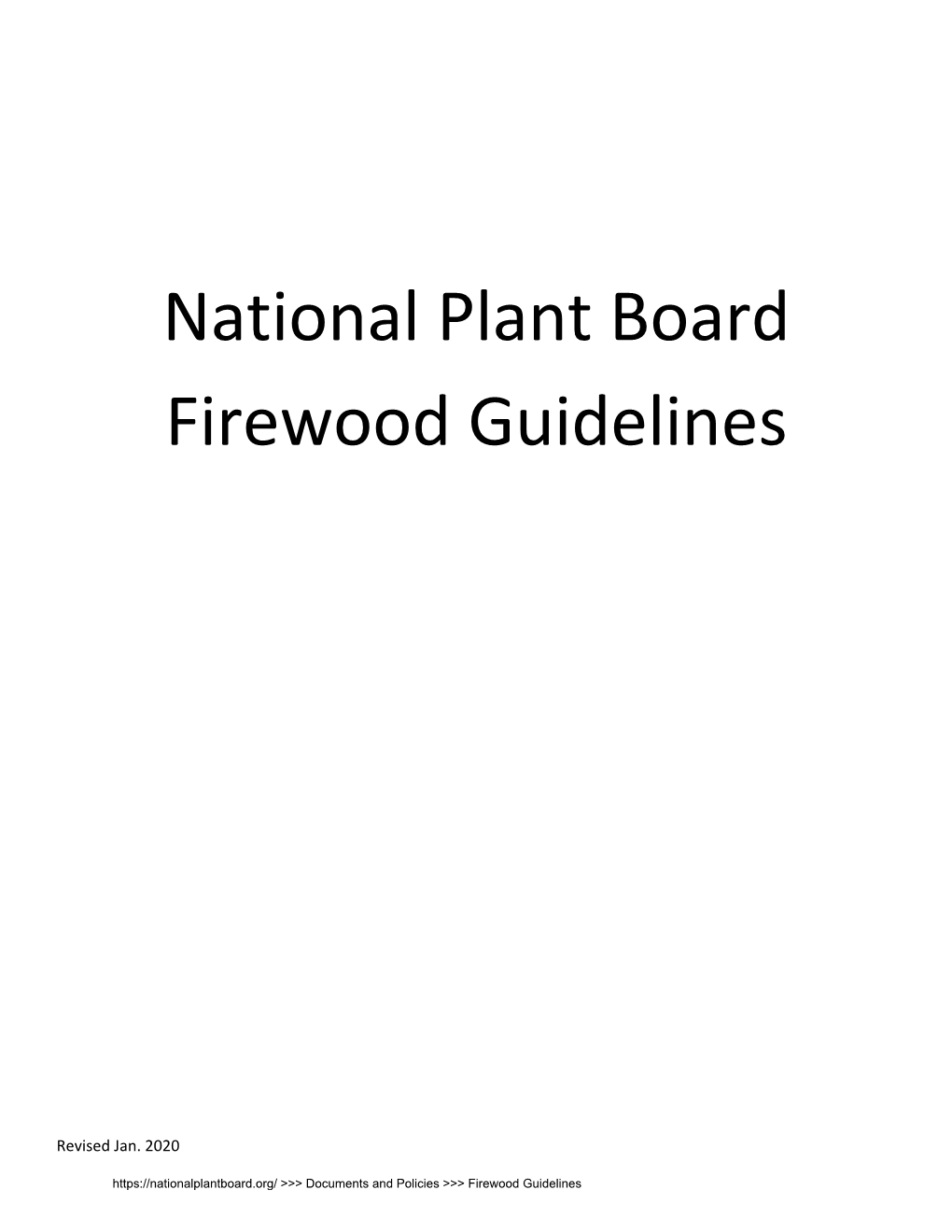 National Plant Board Firewood Guidelines