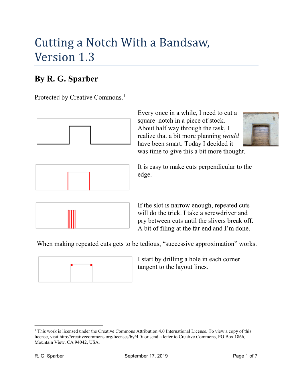 Cutting a Notch with a Bandsaw, Version 1.3