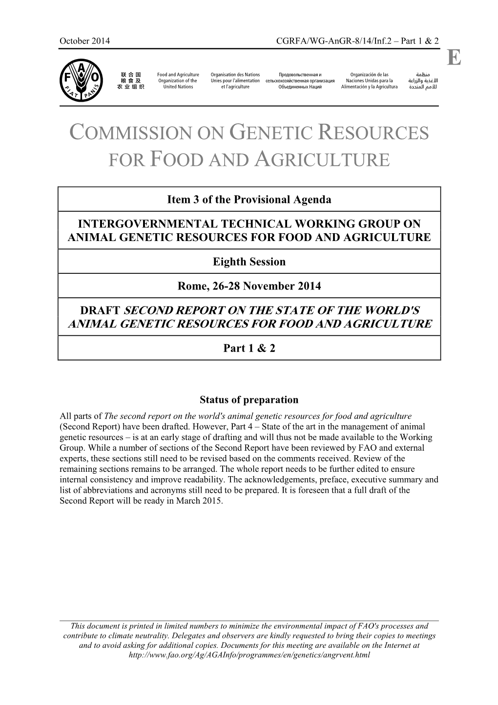 Commission on Genetic Resources for Food and Agriculture