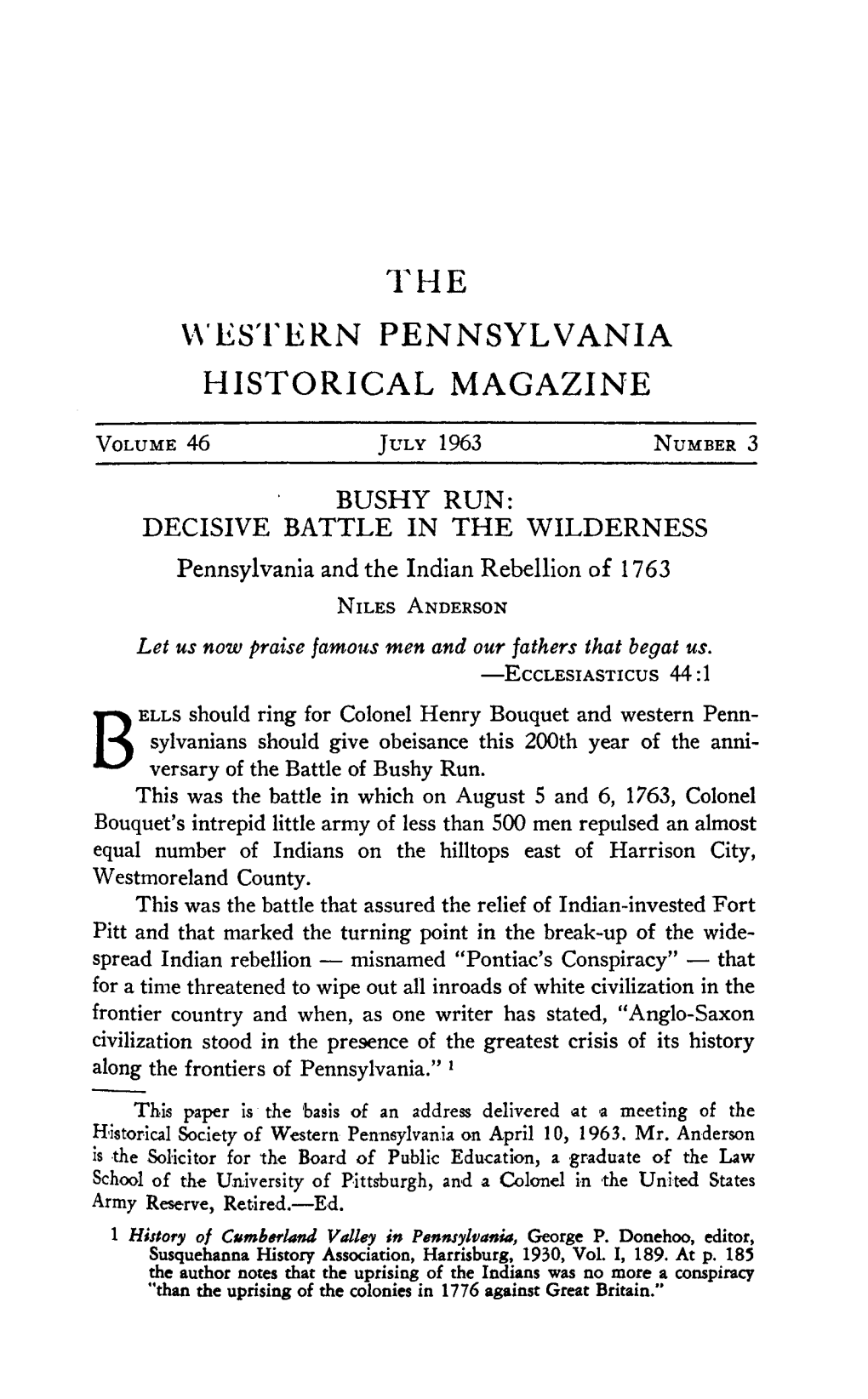 Western Pennsylvania Historical Magazine