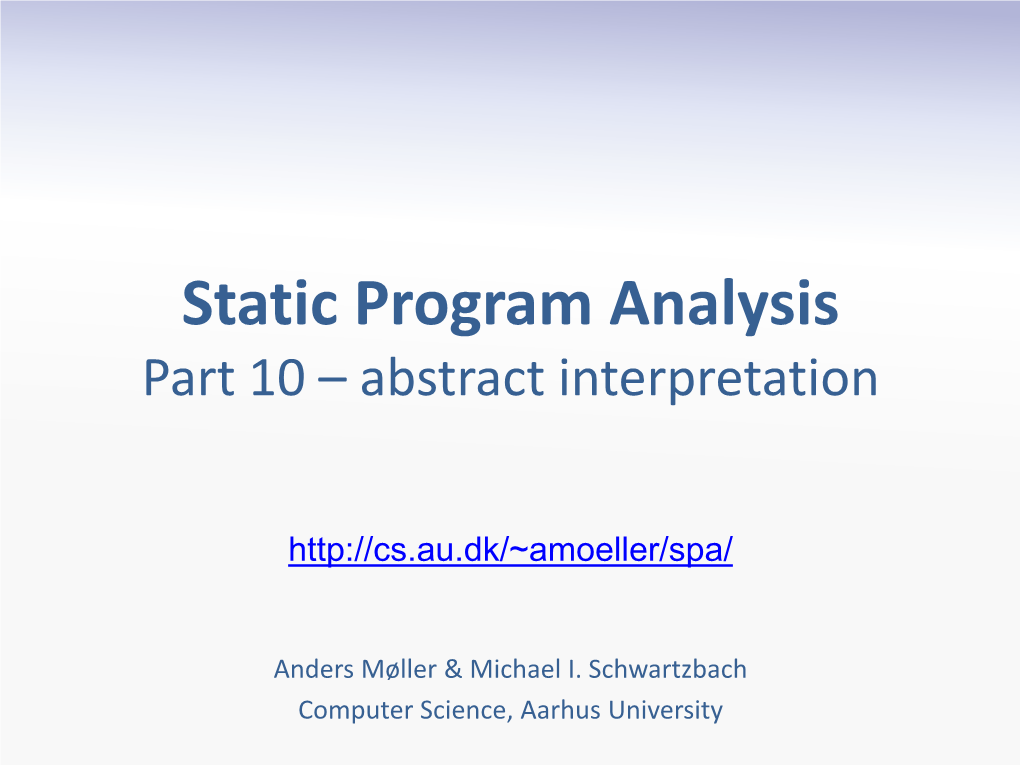 Static Program Analysis Part 10 – Abstract Interpretation