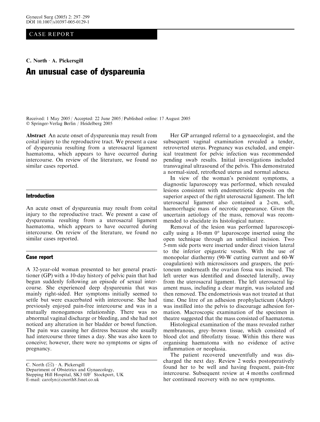 An Unusual Case of Dyspareunia