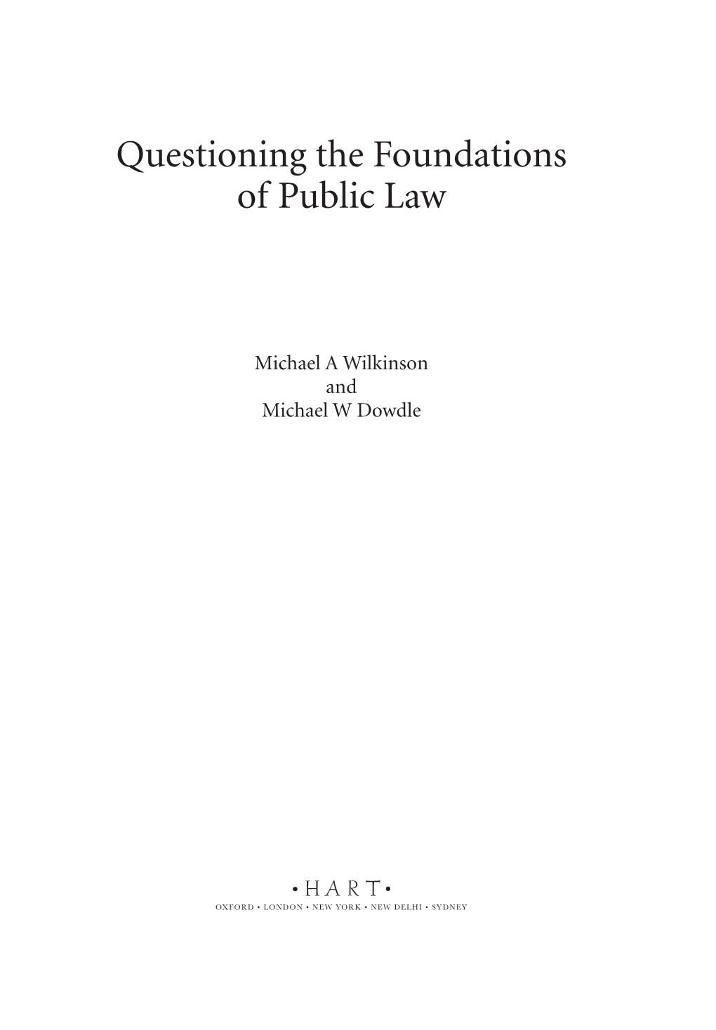 Questioning the Foundations of Public Law