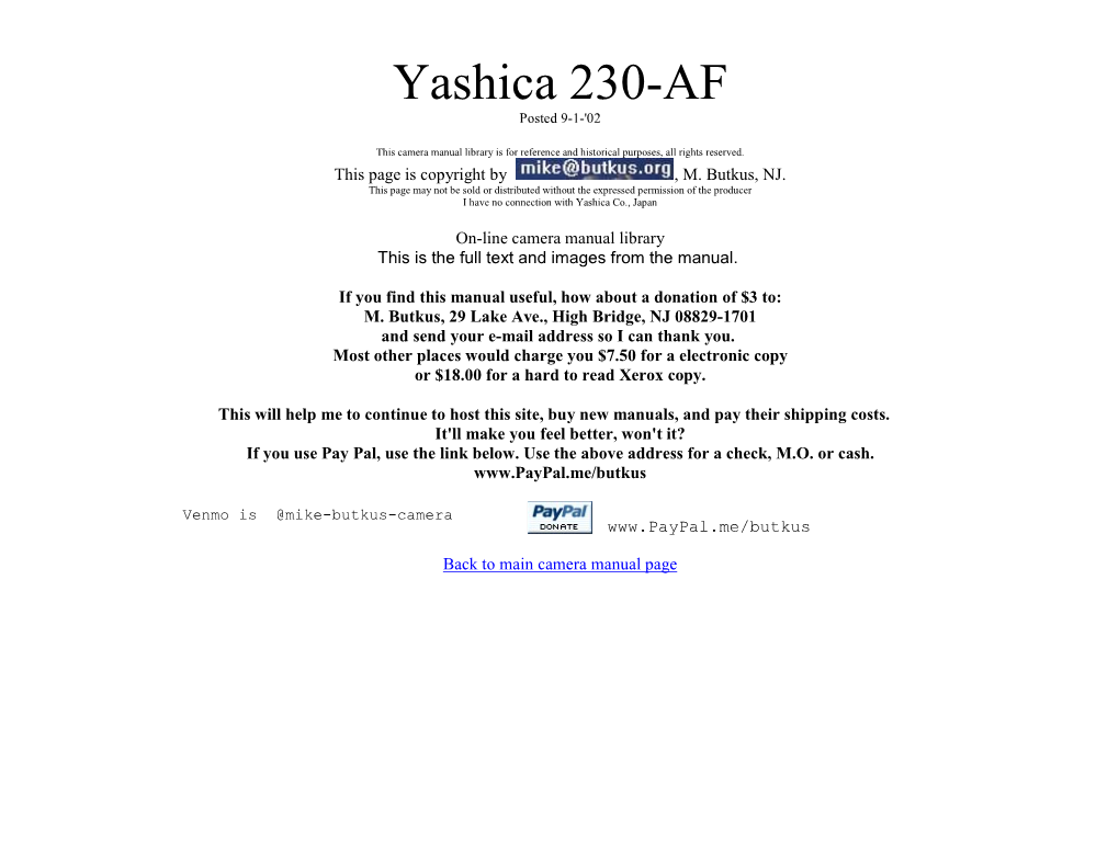 Yashica 230-AF Posted 9-1-'02