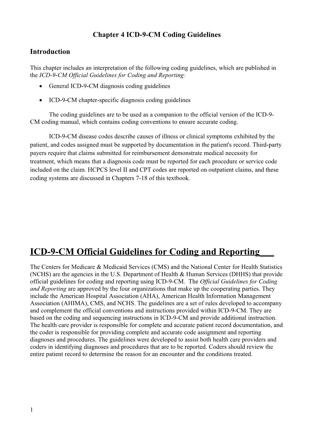 Chapter 4 ICD-9-CM Coding Guidelines