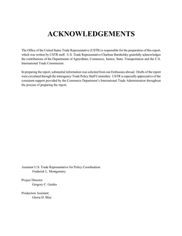 1998 National Trade Estimate Report on Foreign Trade Barriers (NTE) Is the Thirteenth in an Annual Series That Surveys Significant Foreign Barriers to U.S