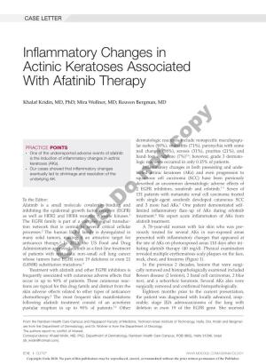 Inflammatory Changes in Actinic Keratoses Associated with Afatinib Therapy
